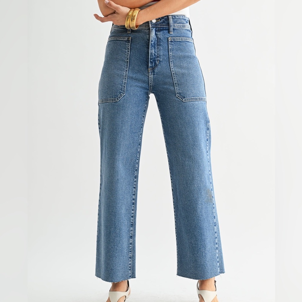 Just Black Denim The Nautical Wide Leg In Medium Denim - Picture 4 of 10